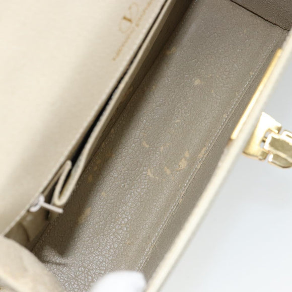 VALENTINO Hand Bag Leather Beige Gold Auth bs32068