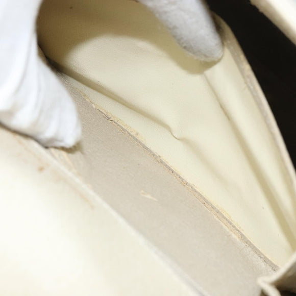 VALENTINO Hand Bag Leather Beige Gold Auth bs32068