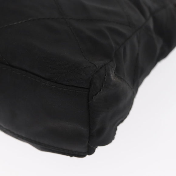 PRADA Chain Shoulder Bag Nylon Black Gold Auth bs32069