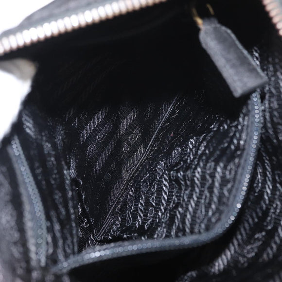 PRADA Chain Shoulder Bag Nylon Black Gold Auth bs32069