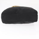 PRADA Chain Shoulder Bag Nylon Black Gold Auth bs32069-5