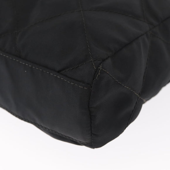 PRADA Chain Shoulder Bag Nylon Black Gold Auth bs32070