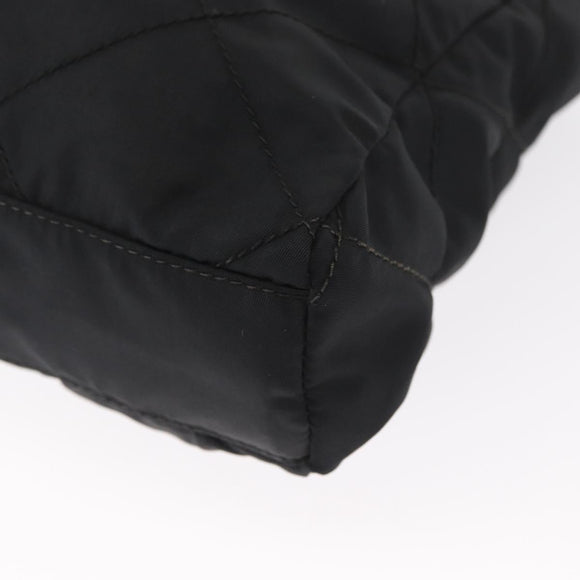 PRADA Chain Shoulder Bag Nylon Black Gold Auth bs32070