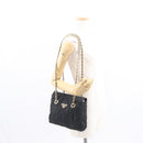 PRADA Chain Shoulder Bag Nylon Black Gold Auth bs32070-23