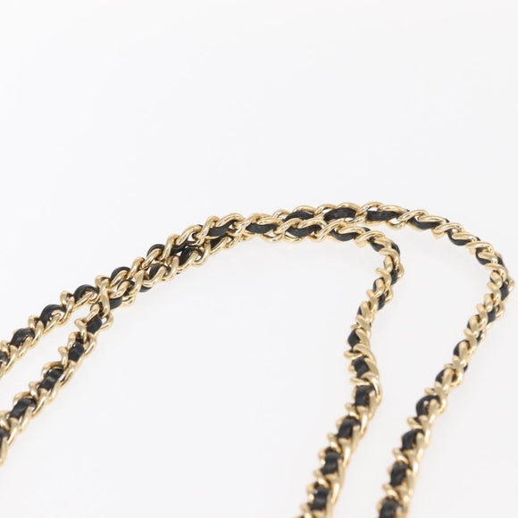 PRADA Chain Shoulder Bag Nylon Black Gold Auth bs32070