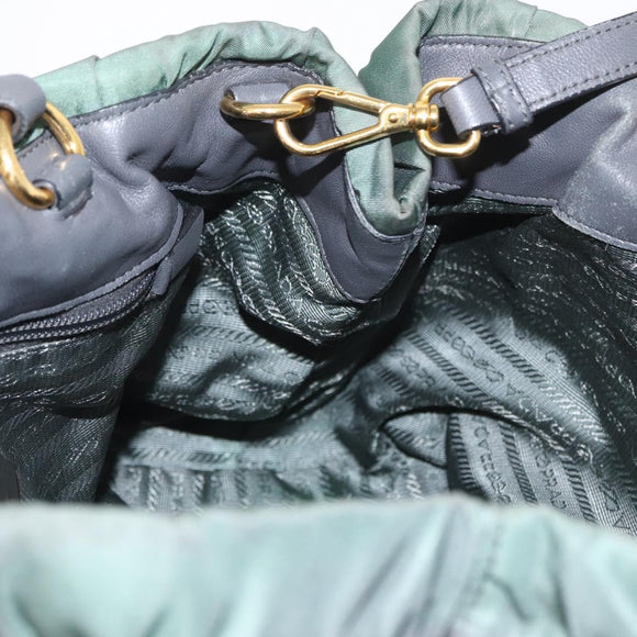 PRADA Tote Bag Nylon 2way Khaki Gold Auth bs32071