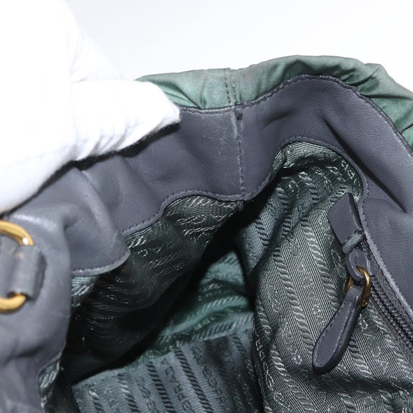 PRADA Tote Bag Nylon 2way Khaki Gold Auth bs32071