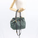 PRADA Tote Bag Nylon 2way Khaki Gold Auth bs32071-25