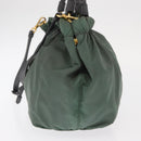 PRADA Tote Bag Nylon 2way Khaki Gold Auth bs32071-3