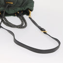 PRADA Tote Bag Nylon 2way Khaki Gold Auth bs32071-9