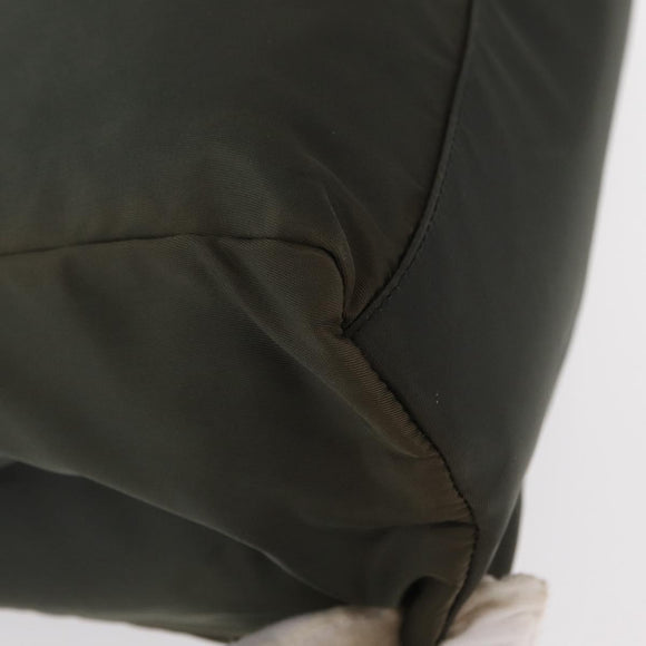 PRADA Tote Bag Nylon Khaki Silver Auth bs32072