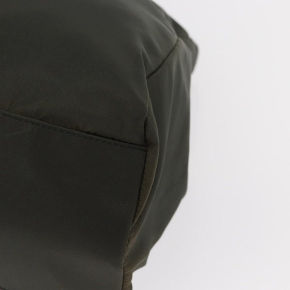 PRADA Tote Bag Nylon Khaki Silver Auth bs32072