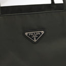 PRADA Tote Bag Nylon Khaki Silver Auth bs32072-14