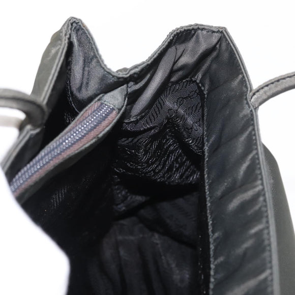 PRADA Tote Bag Nylon Khaki Silver Auth bs32072