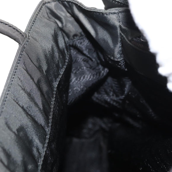 PRADA Tote Bag Nylon Khaki Silver Auth bs32072