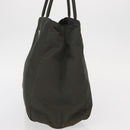 PRADA Tote Bag Nylon Khaki Silver Auth bs32072-4