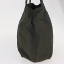 PRADA Tote Bag Nylon Khaki Silver Auth bs32072-5