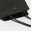 PRADA Tote Bag Nylon Khaki Silver Auth bs32072-6