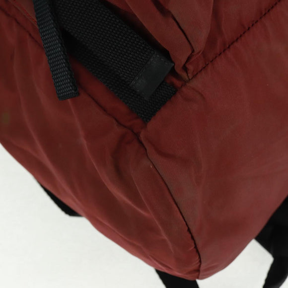 PRADA Backpack Nylon Red Silver Auth bs32073