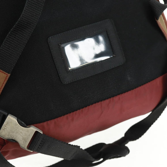 PRADA Backpack Nylon Red Silver Auth bs32073