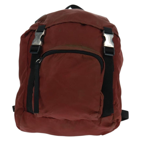 PRADA Backpack Nylon Red Silver Auth bs32073