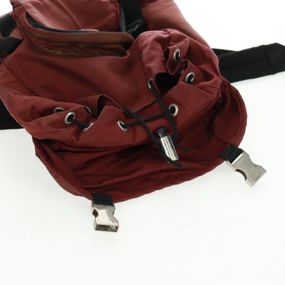 PRADA Backpack Nylon Red Silver Auth bs32073