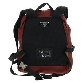 PRADA Backpack Nylon Red Silver Auth bs32073 - 0