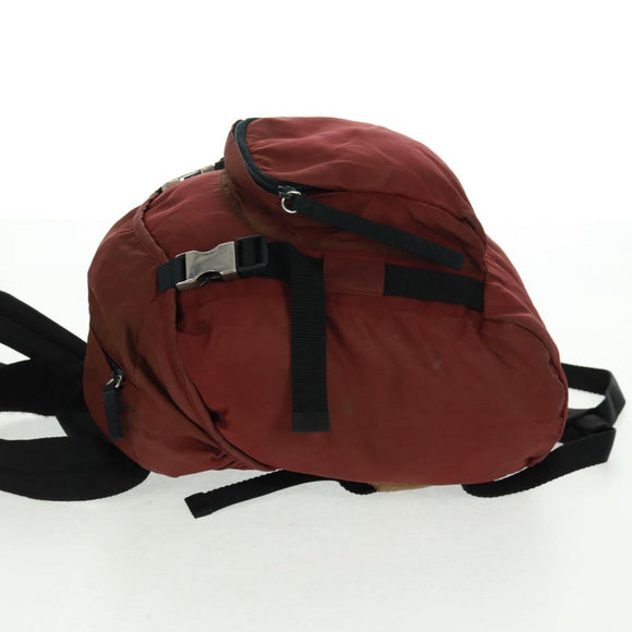 PRADA Backpack Nylon Red Silver Auth bs32073