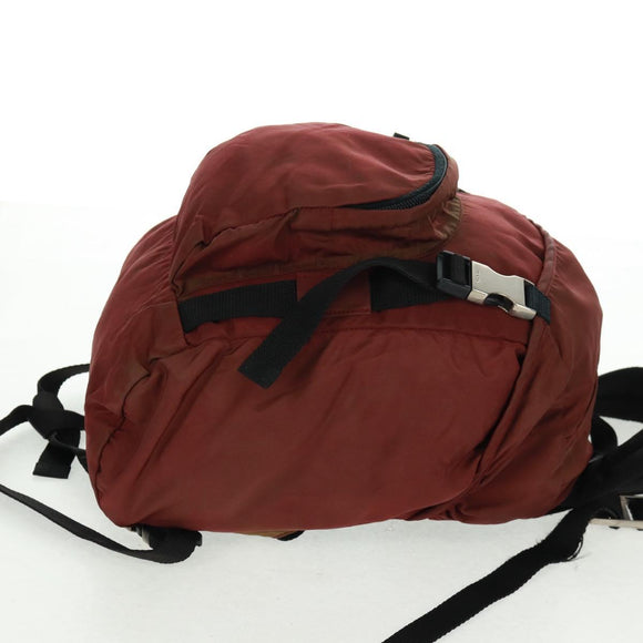 PRADA Backpack Nylon Red Silver Auth bs32073