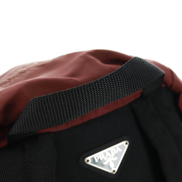 PRADA Backpack Nylon Red Silver Auth bs32073