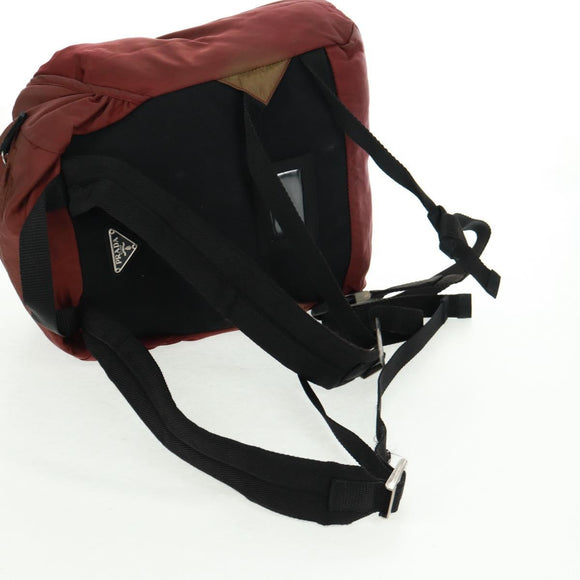 PRADA Backpack Nylon Red Silver Auth bs32073