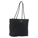 PRADA Tote Bag Nylon Black Silver Auth bs32074-1