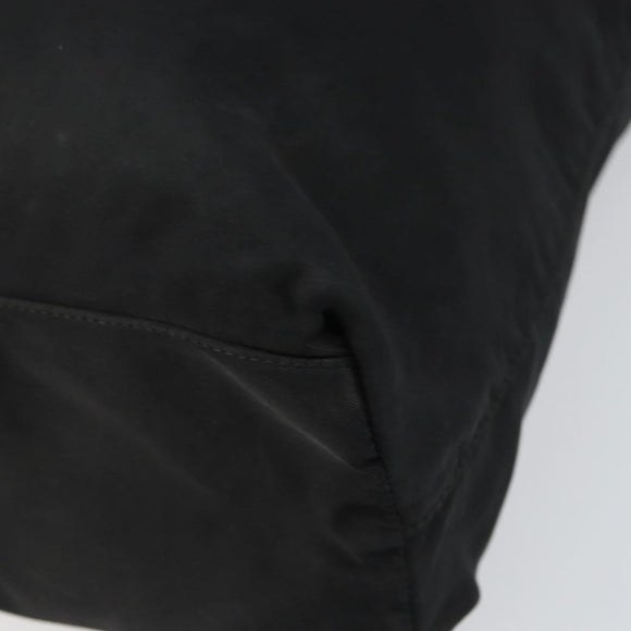 PRADA Tote Bag Nylon Black Silver Auth bs32074