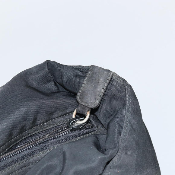 PRADA Tote Bag Nylon Black Silver Auth bs32074