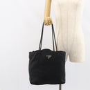 PRADA Tote Bag Nylon Black Silver Auth bs32074-24