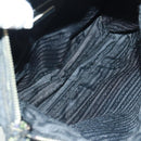 PRADA Shoulder Bag Nylon Leather Black Silver Auth bs32075-11