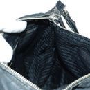 PRADA Shoulder Bag Nylon Leather Black Silver Auth bs32075-22