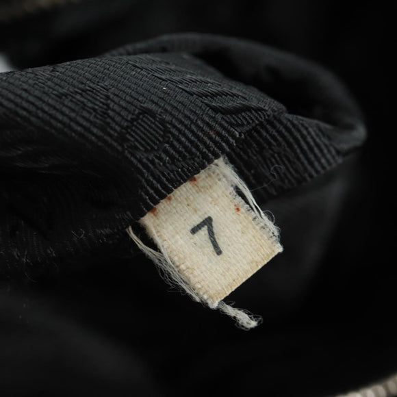 PRADA Shoulder Bag Nylon Leather Black Silver Auth bs32075