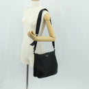 PRADA Shoulder Bag Nylon Leather Black Silver Auth bs32075-27