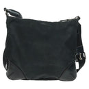 PRADA Shoulder Bag Nylon Leather Black Silver Auth bs32075-2