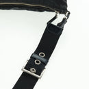 PRADA Shoulder Bag Nylon Leather Black Silver Auth bs32075-14