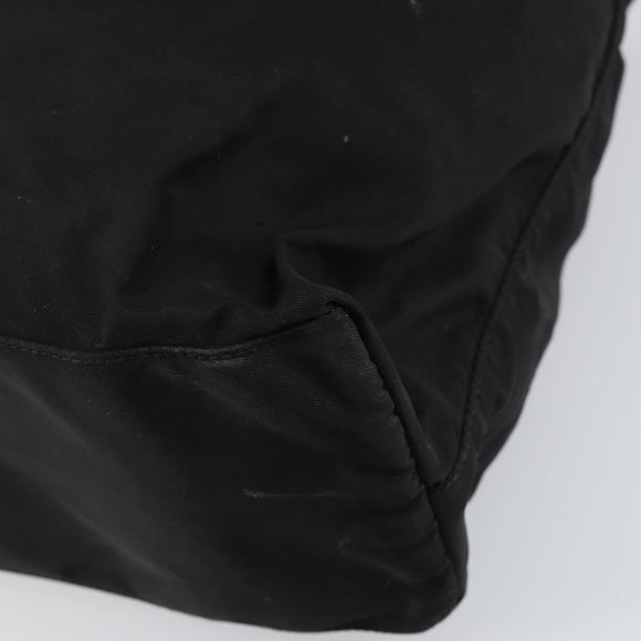 PRADA Tote Bag Nylon Black Silver Auth bs32076