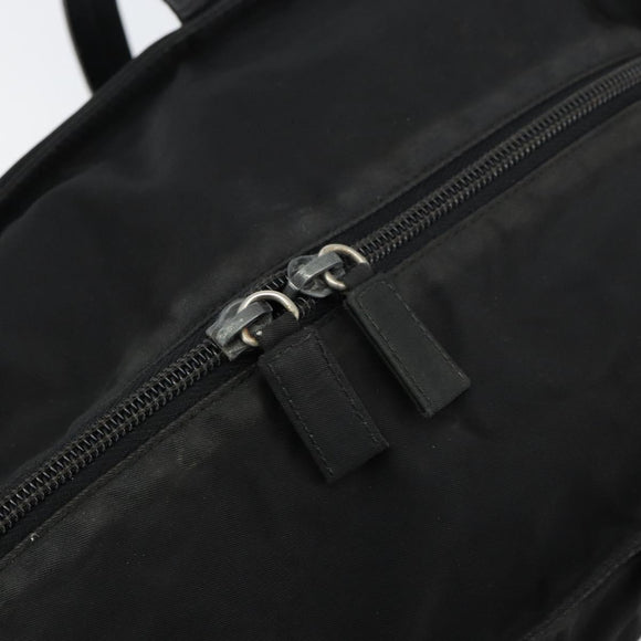 PRADA Tragetasche Nylon Schwarz Silber Original bs32076