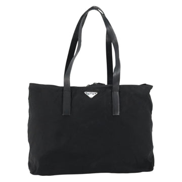 PRADA Tote Bag Nylon Black Silver Auth bs32076 - 0