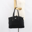 PRADA Tragetasche Nylon Schwarz Silber Original bs32076-23