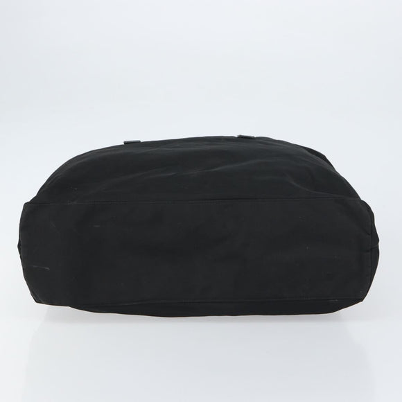PRADA Tote Bag Nylon Black Silver Auth bs32076