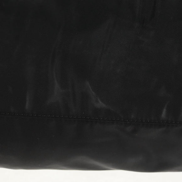 PRADA Tote Bag Nylon Leather Black Silver Auth bs32077