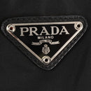 PRADA Tote Bag Nylon Leather Black Silver Auth bs32077-16