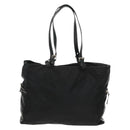 PRADA Tote Bag Nylon Leather Black Silver Auth bs32077-3