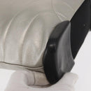 PRADA Tote Bag Leather Silver Auth bs32078-9